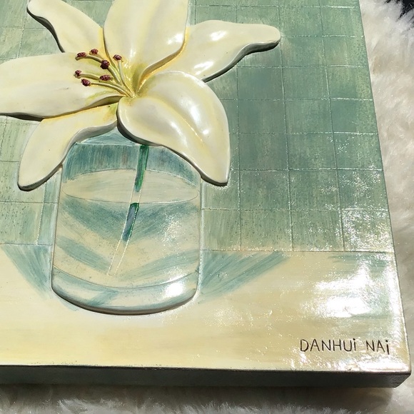 Danhui Nai Original Art Works Painting 3-Dimensional Lily Thick Plastic Frame - Picture 7 of 9